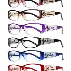 EYEBOGO Kaylee 6-Pack Stylish Designer Reading Glasses for Women